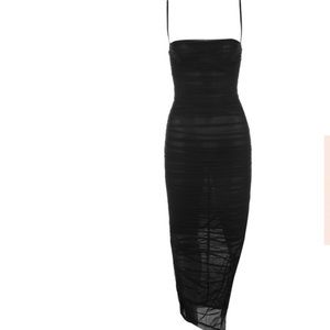 Black mesh maxi dress. Only wore once. X-small
